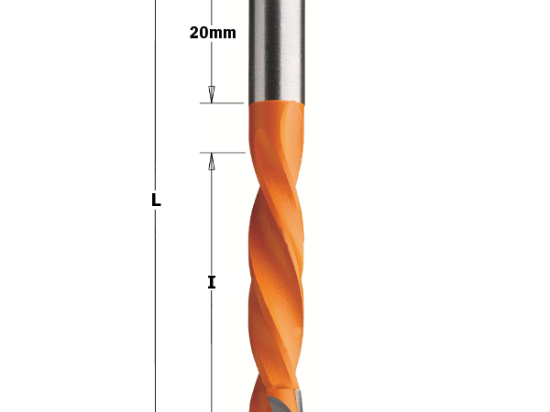 CMT : meche carbure à tourillonner 8 x 57,5 mm - Queue 10 mm - Droite