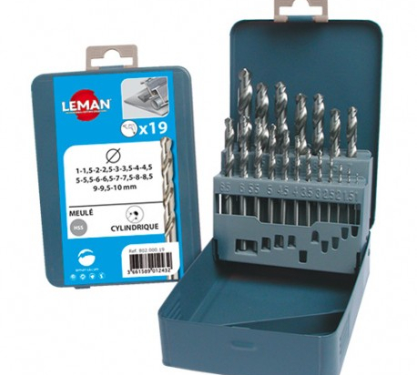 Leman :  Coffret 19 forets métaux meulés PRO