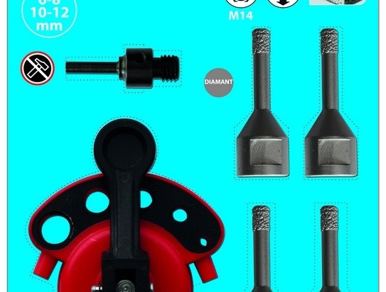 Leman - Lot de 4 trépans diamant M14 pour meuleuse