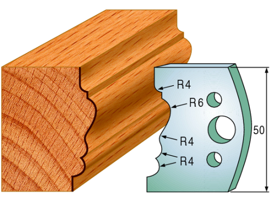 511 : Jeu de fers moulure montant ( 50 x 4 mm )