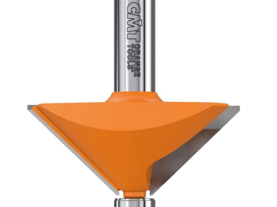 CMT : Fraise carbure chanfrein 45° XL guidage - Queue 12 mm