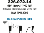 CMT : Lame carbure industrielle 355 z= 72 - métaux ferreux , PVC