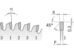 CMT : Lame carbure 165 Z=56 al: 20 mm trapezoidale plate