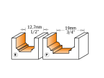 CMT : Fraise carbure facade de tiroir r=1,2 mm - profil E