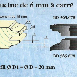 Le Ravageur : profil c/profil doucine 6mm à carré DUS 565678 - Destockage
