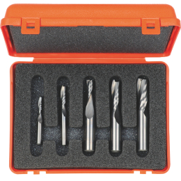 CMT : Coffret 5 fraises helicoidales négatives - Queue 8 mm