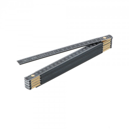 Wilmart  : Mètre pliant Aluminium noir 2 metres