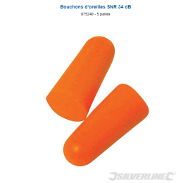 Bouchons d'oreilles SNR 34 dB par 5 paires