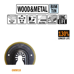 CMT : Lame 87 mm segmentée Titane / bois ciment métaux