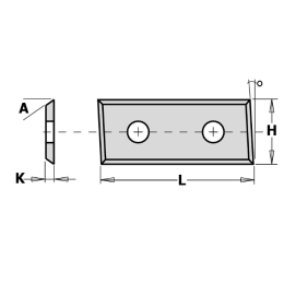CMT : Plaquette carbure 49,6 x 12 x 1,5 mm