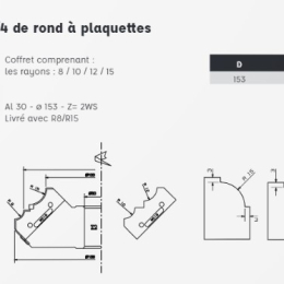 Elbé : Coffret porte outils 1/4 de rond -  alesage 30 mm