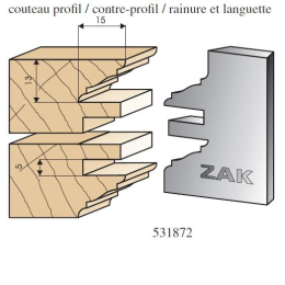 ZAK : jeu de 2 fers   profil/contre-profil rustique 531.872