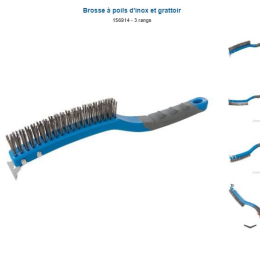 Brosse à poils d'inox et grattoir