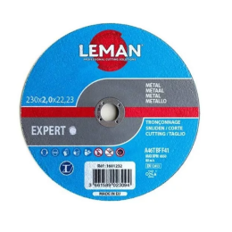 Leman : 25 disques tronconnage métal matériaux pleins 230 x Al 22 x Ep 2,5 mm