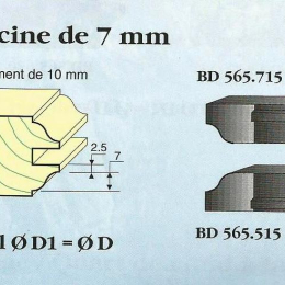Le Ravageur : profil doucine 7mm DOS 565515 - destockage