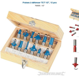 Coffret 12 fraises carbure - queue 12,7 mm