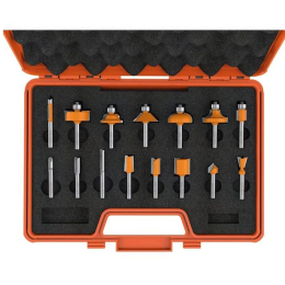 CMT : Coffret 15 fraises carbure profil - queue 6,35 mm