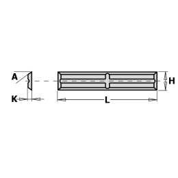 Plaquette carbure 4 coupes 50*5,5*1,1