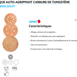 Disque auto-agrippant 150 mm - carbure de tungstene Grain 36