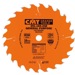 CMT : Lame carbure 184 z=24 al: 16 mm