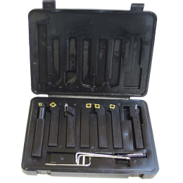 Coffret 7 outils de tournage métal section 16 x 16 mm à plaquettes