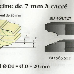 Le Ravageur : profil doucine 7mm carré DUS 565727 - destockage