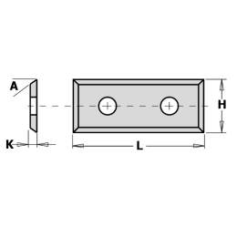 Plaquette carbure 4 coupes 20 x 5,5 x 1,1