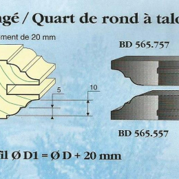 Le Ravageur : profil congé 1/4 de rond 20mm DUS 565757