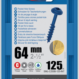 Kreg : Vis  Blue-Kote 64 mm / 2,5", gros filet, Maxi-Loc, 125 pièces