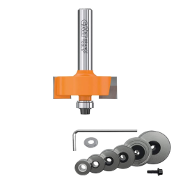 CMT : Kit fraise carbure à feuillure + roulements - queue 12,7 mm