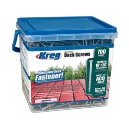 Kreg : Vis terrasse acier inoxydable 51 mm / 2,00", gros filet, tête plate, 700 pièces