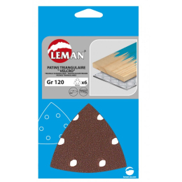 Leman : 6 patins triangulaires auto-agrippant corindon 94x94 mm Gr.40