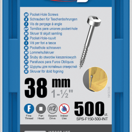 Kreg : Vis galvanisée 38 mm  filetage fin n ° 6, tête cylindrique, 500 unités