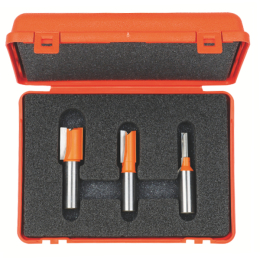 CMT : Coffret de 3 fraises assemblage contre plaqué queue 12,7 mm