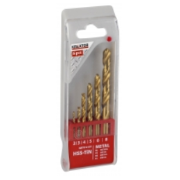 Coffret 6 x  Foret HSS Titane 2/3/4/5/6/8 mm  - percage acier