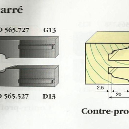 Le Ravageur : contre profil doucine 7mm carré DUS 565827 - destockage