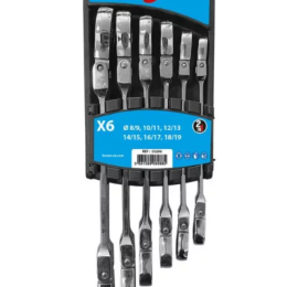 Leman : Lot de 6 clés polygonales articulées Leman 2 en 1 à cliquet
