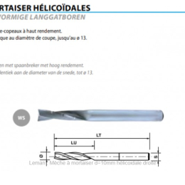 Leman : Mèche à mortaiser d=14mm helicoidale gauche