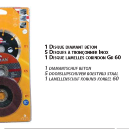 Pack meuleuse 125 mm  disques diamant - inox - métal