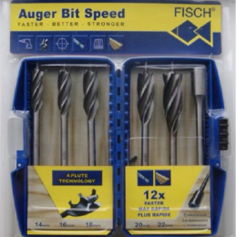 Fisch : Coffret 5 mèches bois rapides 4 spirales