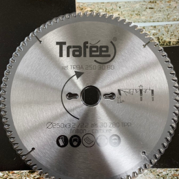 Trafée : Lame carbure 250 mm Z = 80  Trapeze plate positive