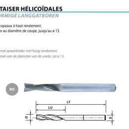 Leman : Mèche à mortaiser d=16mm hélicoidale droite