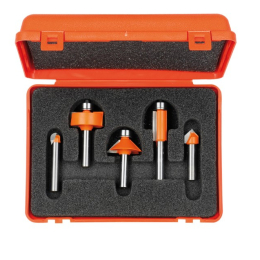 CMT : Coffret 5 fraises carbure profil  Queue 6 mm