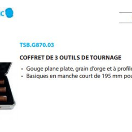 Leman : coffret 3 mini outils de tournage 280 mm