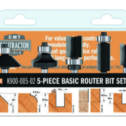 CMT Contractor : Blister 5 fraises multi-usages - queue 8 mm
