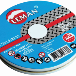 Leman : 10 disques tronconnage inox 125 x 22 x 1,6 mm - boite métal