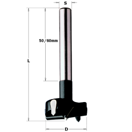 Leman : meche a tourillonner carbure 18 mm - queue 10 mm