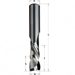 Fraise CMT hélicoïdale hss pour l'alu et le PVC, diamètre 8mm, queue de 8mm
