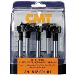 CMT : Coffret de 5 mèches carbure à façonner 15-20-25-30-35 mm