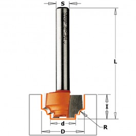 CMT : Fraise carbure facade de tiroir r=1,2 mm  